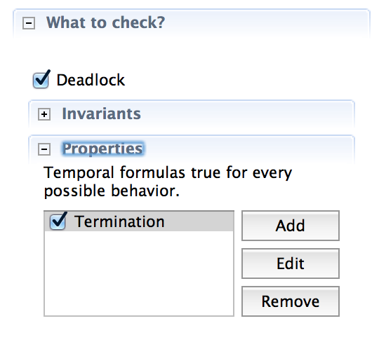 Check for termination